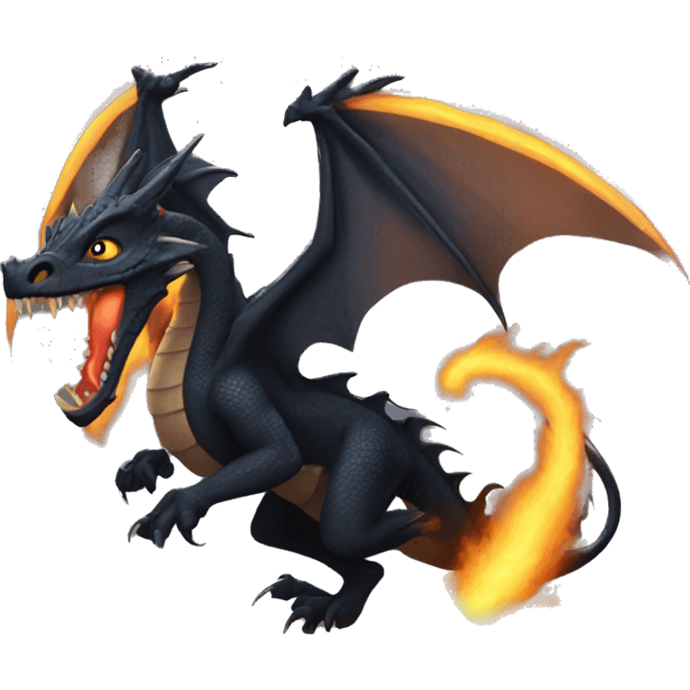 Dragón negro furia nocturna emoji