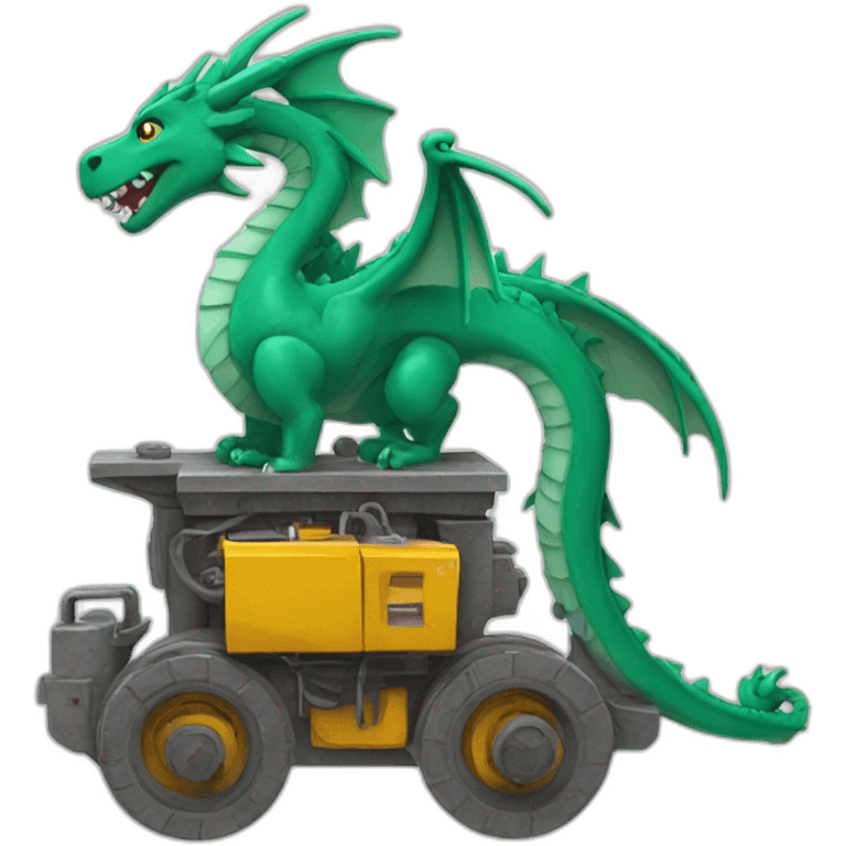 draw a dragon by some engineering machines emoji