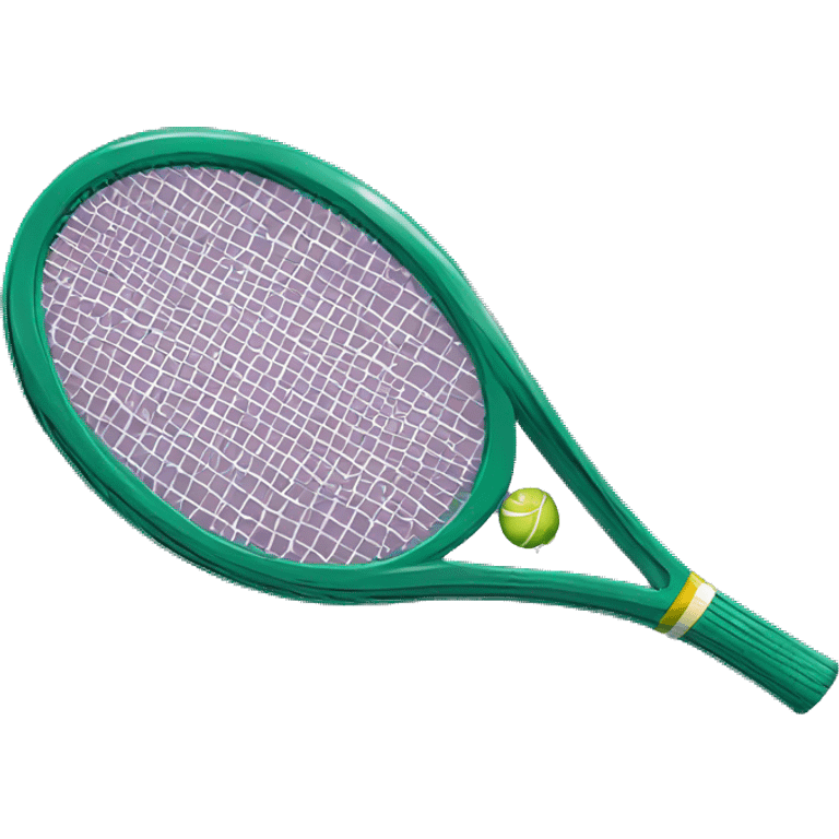 A tennis racquet with emerald diamonds on the racquet  emoji