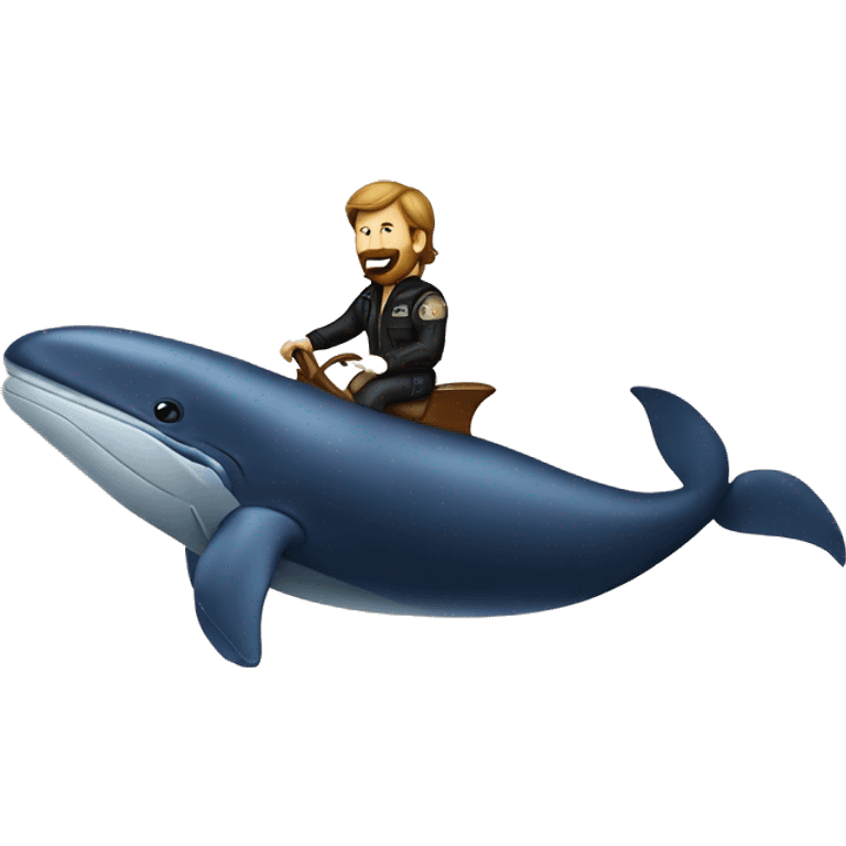 chuck norris riding a huge whale emoji