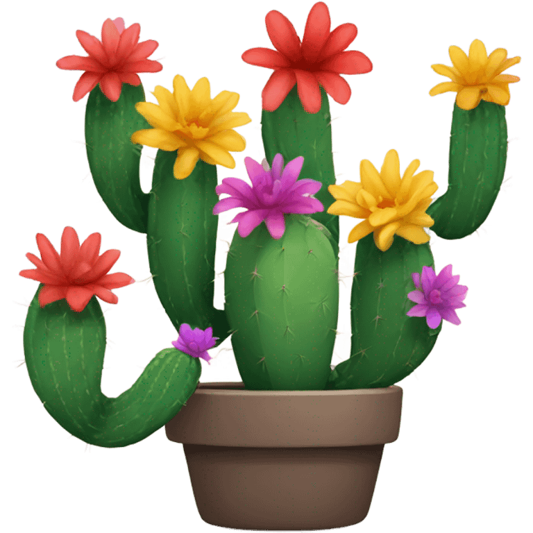 Cactus whit flowers emoji