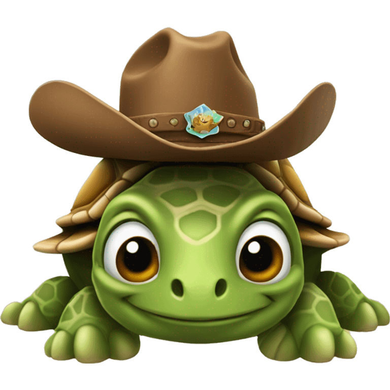 Turtle wearing cowboy hat emoji