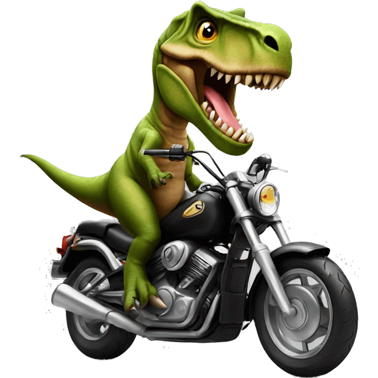 t-rex on a motorcycle emoji