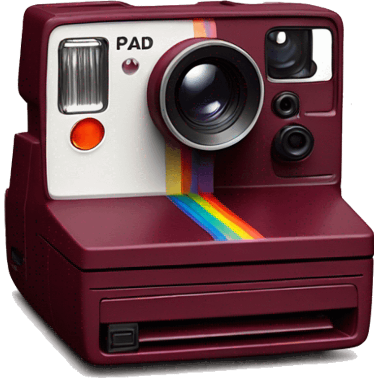 Polaroid camera realistic burgundy color emoji