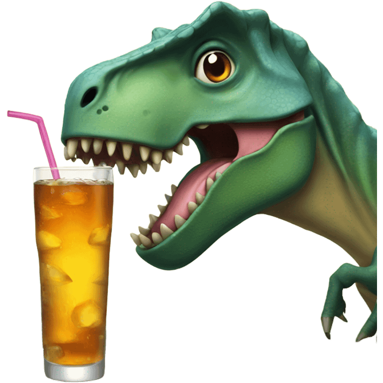 Dinosaur having a drink emoji