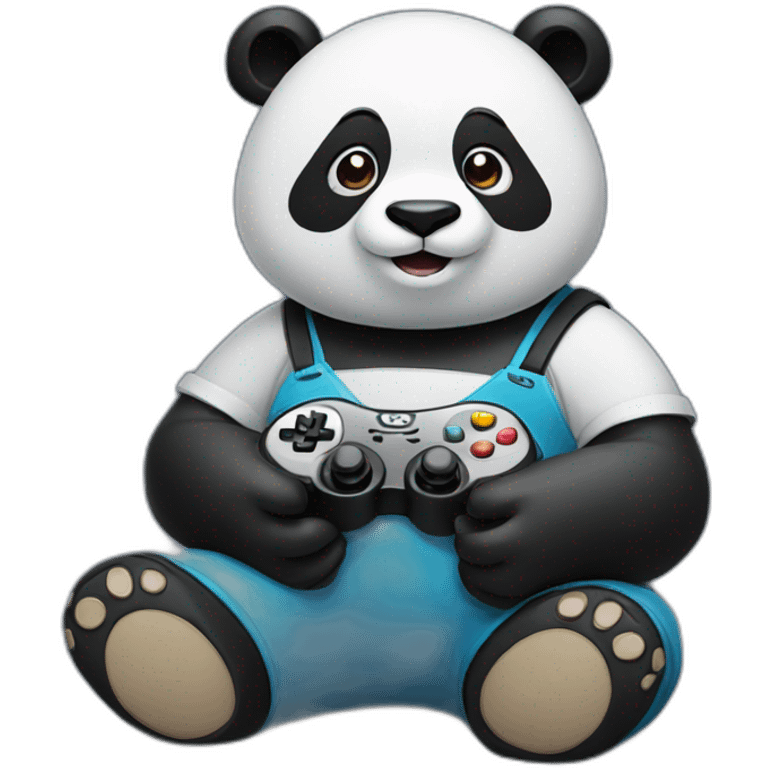 Panda playing video games emoji