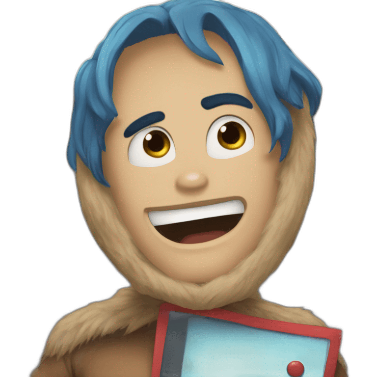 Bear blue hair loves marvel emoji