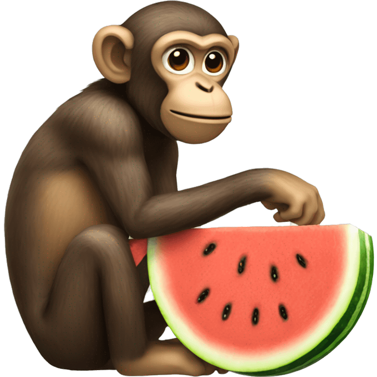 A monkey eating watermelon emoji