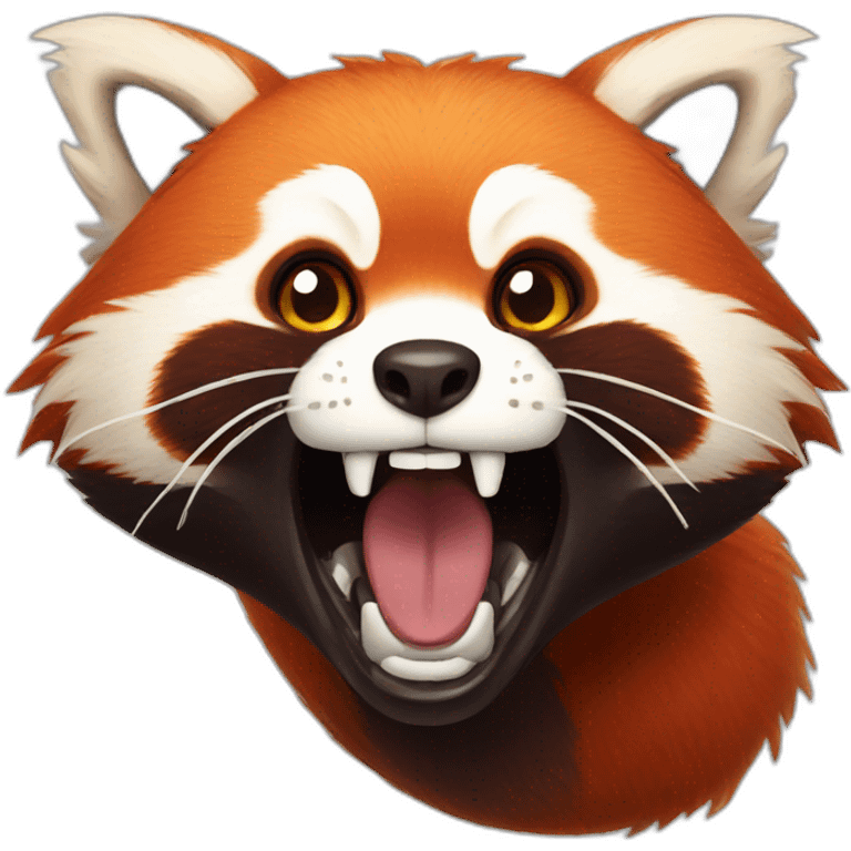 Yelling red panda emoji