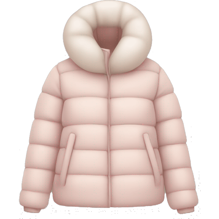 Pale blush pink puffer coat isolated  emoji