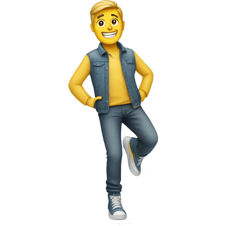 happyman with sneaker on its  emoji