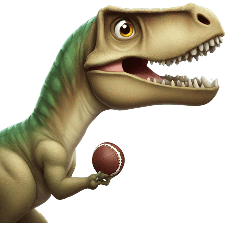 Dinosaur with football emoji