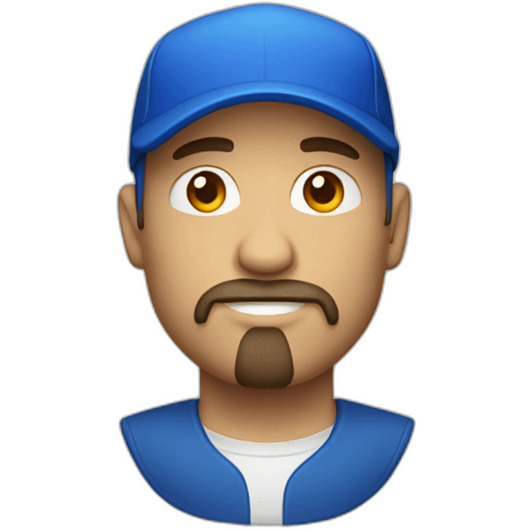 white man with goatee and blue cap emoji