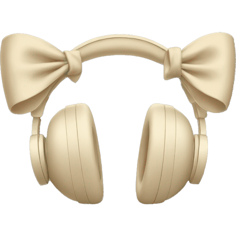 beige apple headphones with beige bows emoji