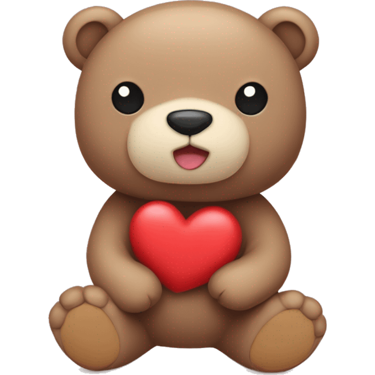 Oso de peluche con osito de peluche y corazones emoji