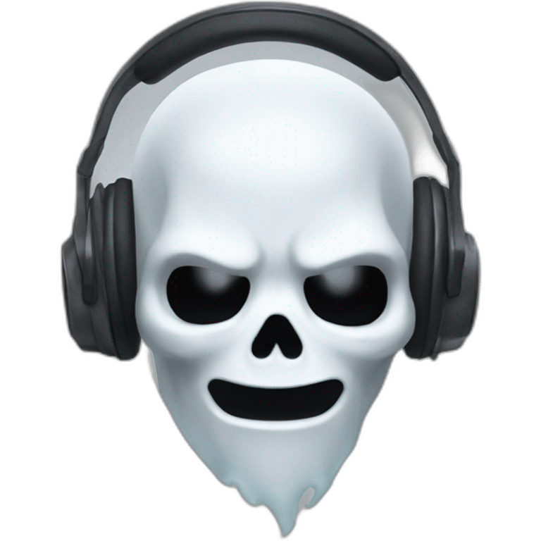 Ghost with headphones from call of duty emoji