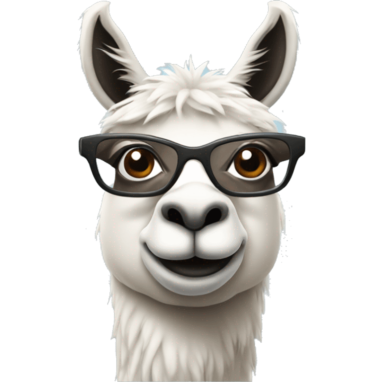 Lama with glasses emoji