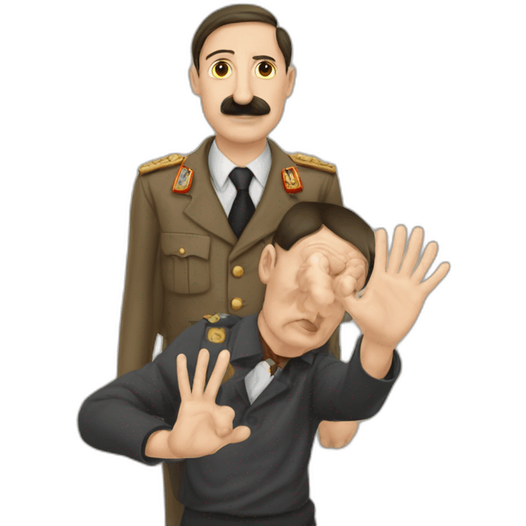 Hitler et sa mère leve la main au ciel emoji