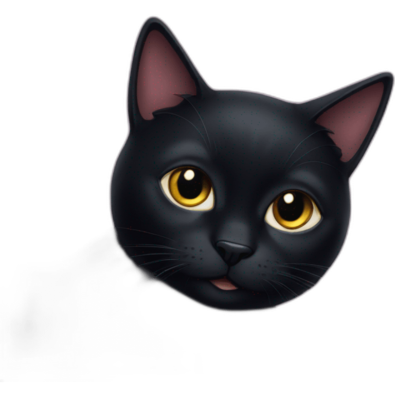 Black cat with star emoji