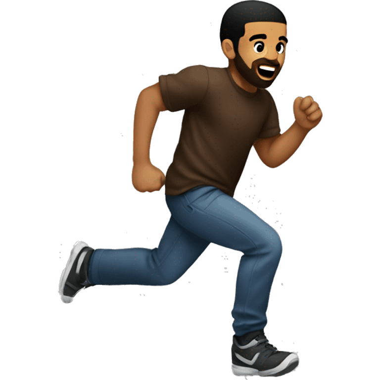 Drake running after kid emoji