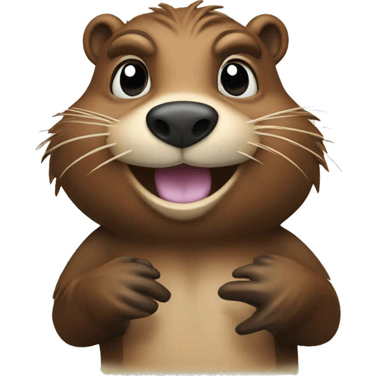 Beaver saying hello emoji