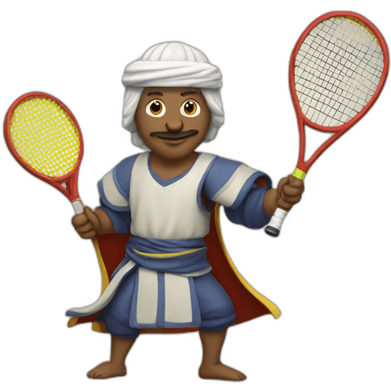 Sultan playing tennis in 1235 year emoji