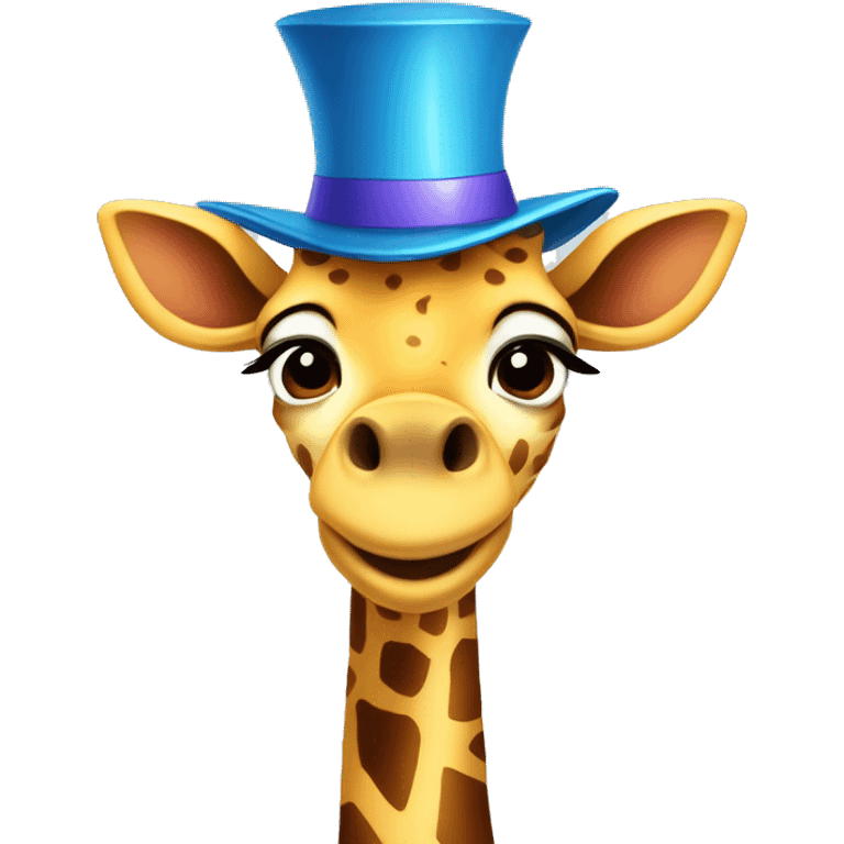 The Geoffrey the Giraffe wearing a birthday blue hat HD styled cartoon emoji