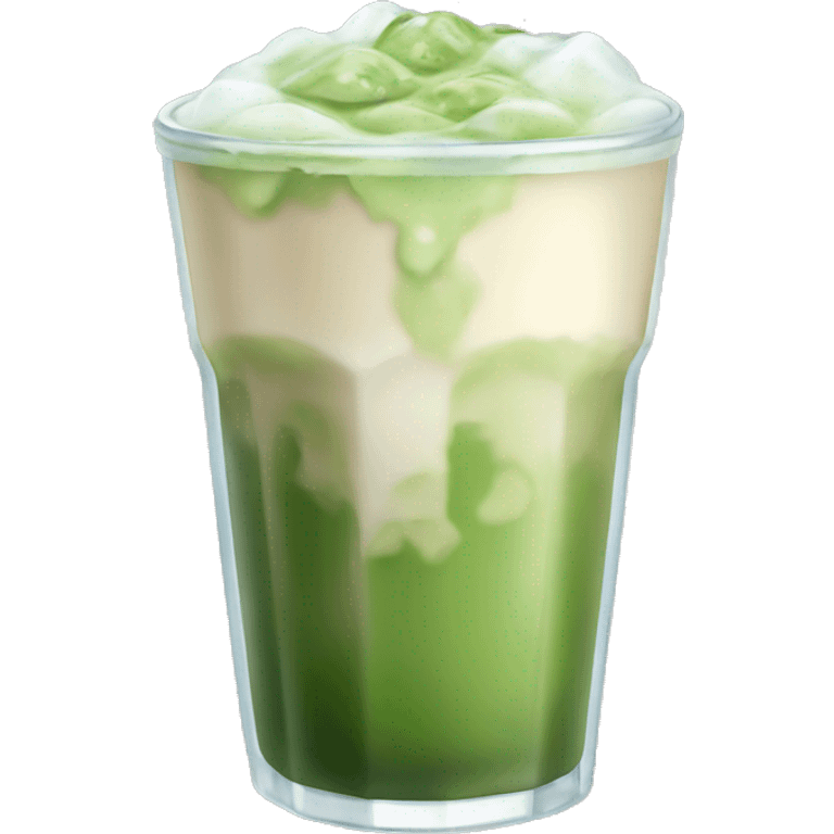 glass of iced matcha latte emoji