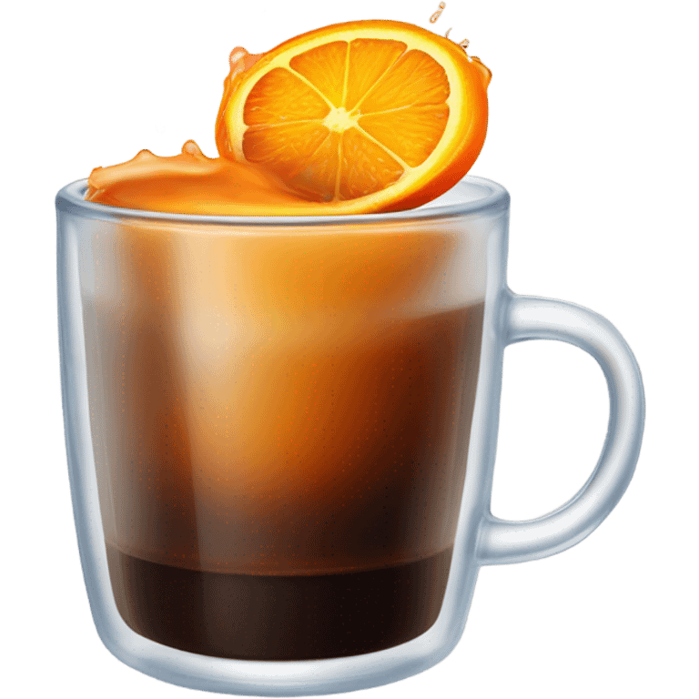 one coffee with orange juice in a glass cup emoji