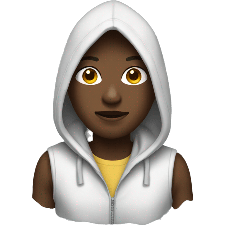 Person with hoodie and dress emoji