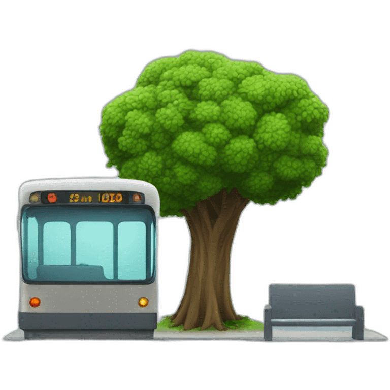 bus stop with a tree on it emoji