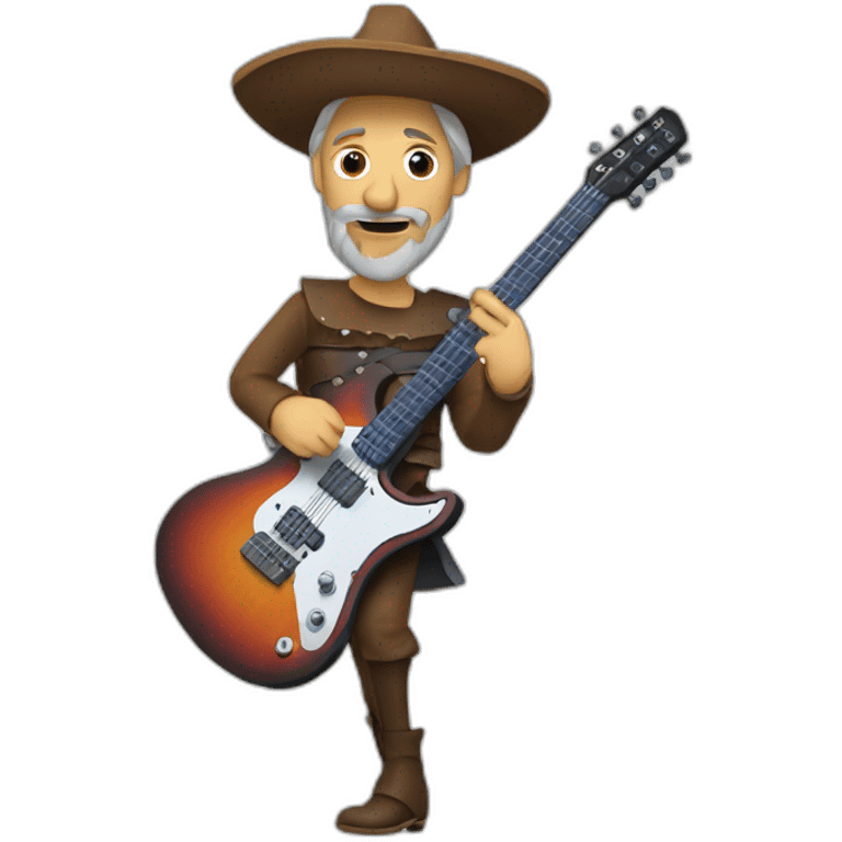 Don Quixote playing electric guitar emoji