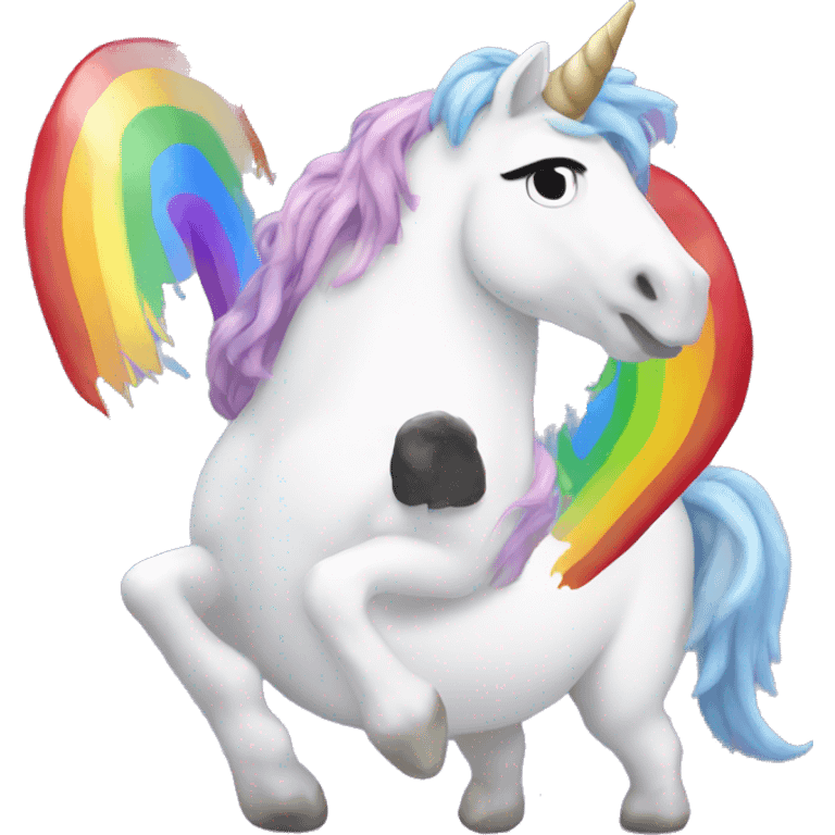 Unicorn pooping rainbows emoji