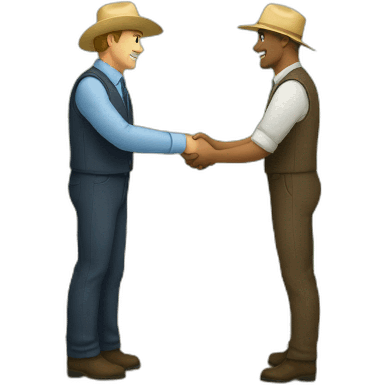 manager and farmer handshake emoji