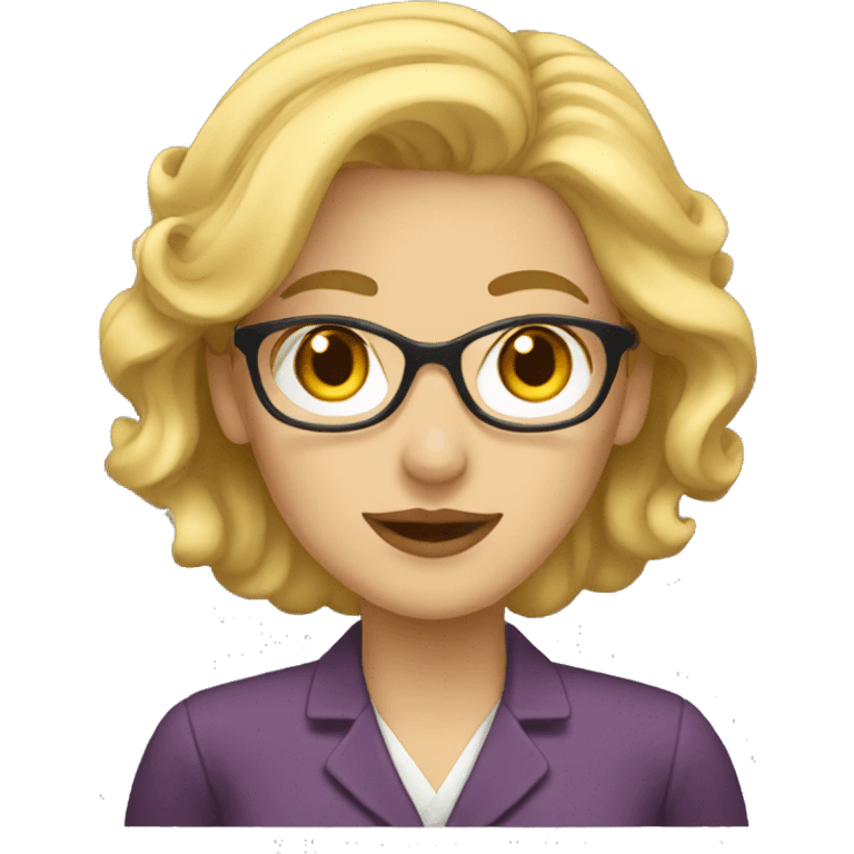 mujer rubia profesora emoji