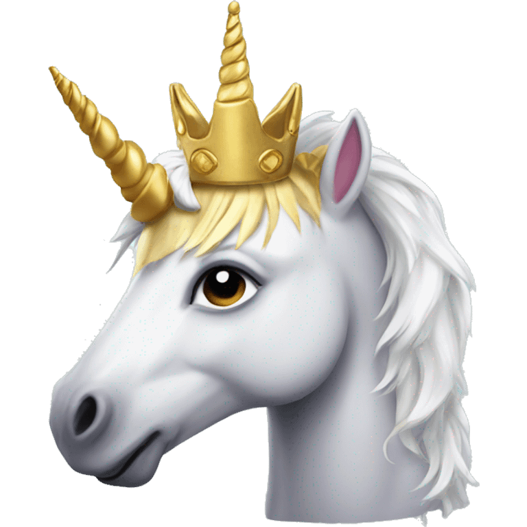 unicorn with gold crown emoji