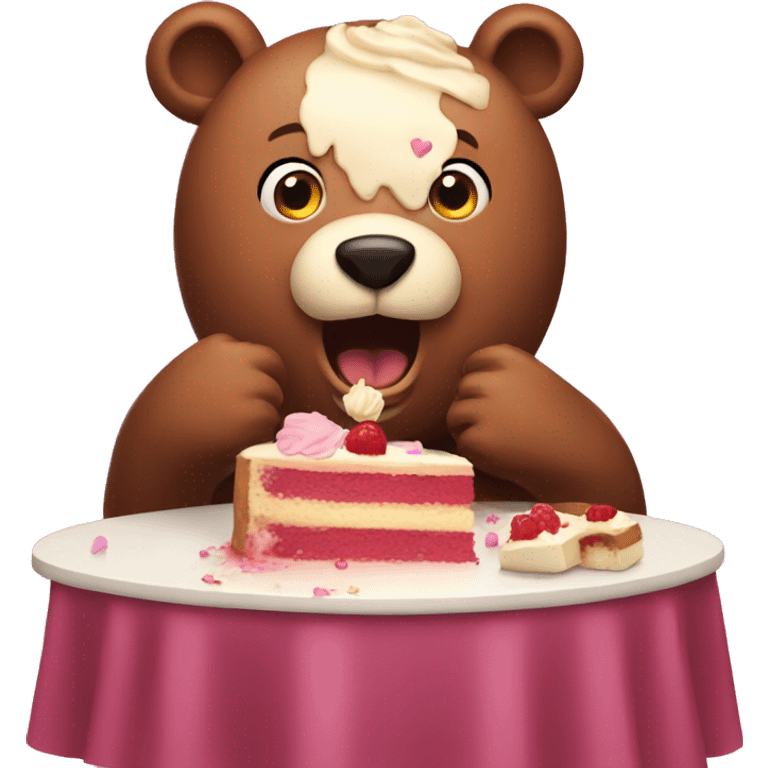 Bear eating cake emoji