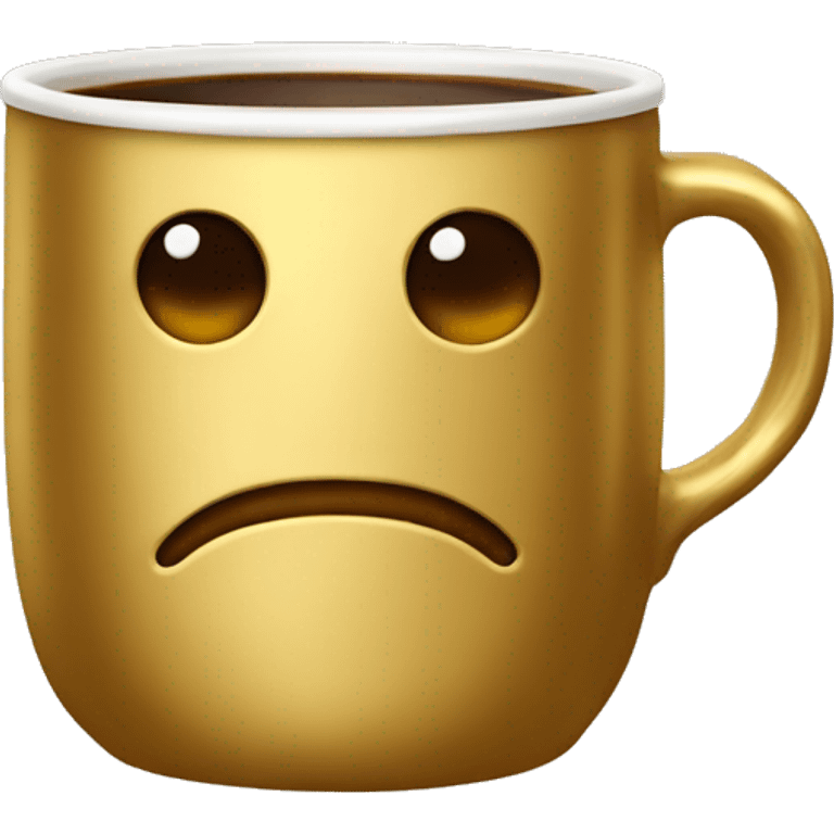 vintage Gold mug of coffe emoji