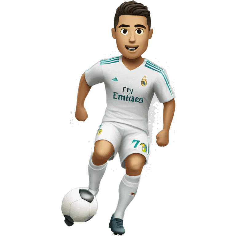 Cristiano Ronaldo doing  playing football  emoji