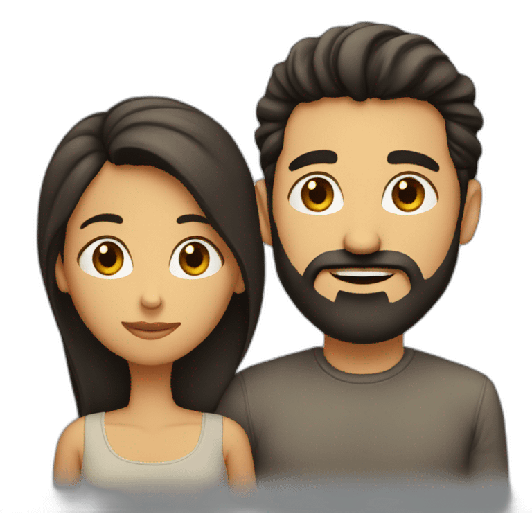 man-with-black-hair-and-beard-kissing-with-shorter-long-brown-hair-woman emoji