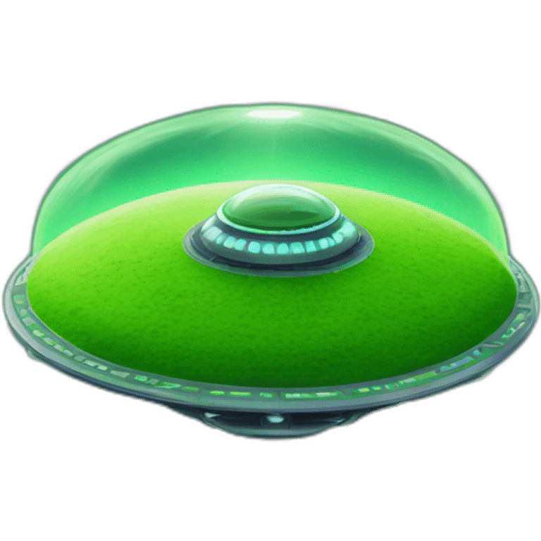 ufo landing on green jungle earth emoji