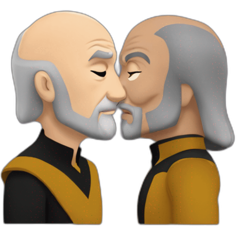 picard and worf kissing emoji