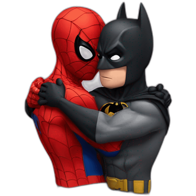 spider man and batman hug emoji