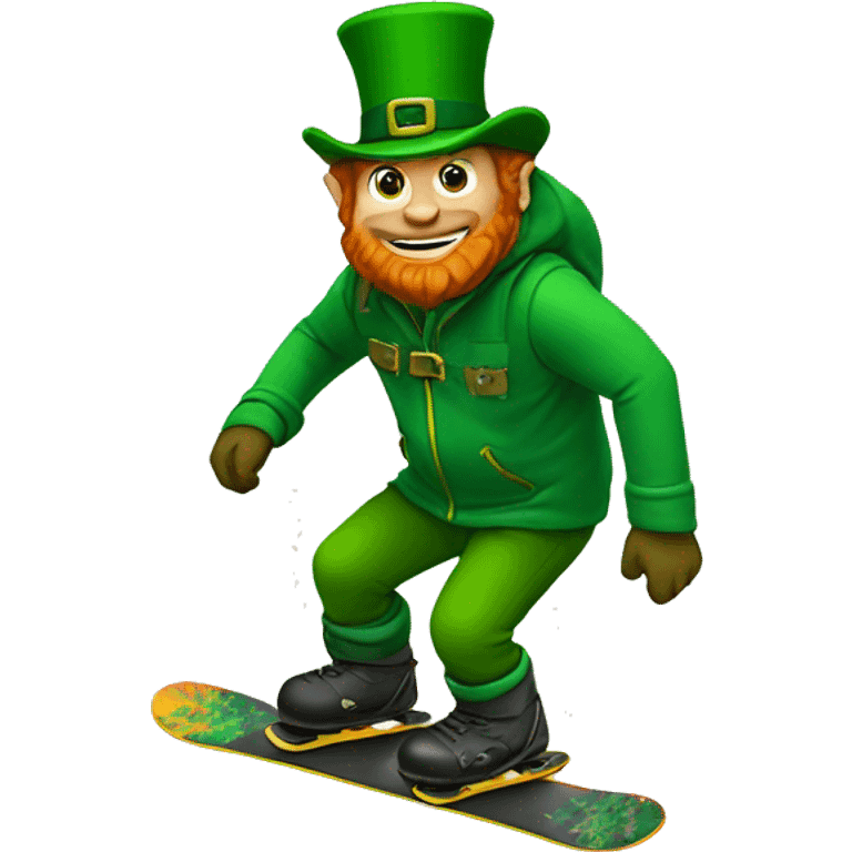 Leprechaun snowboarding  emoji