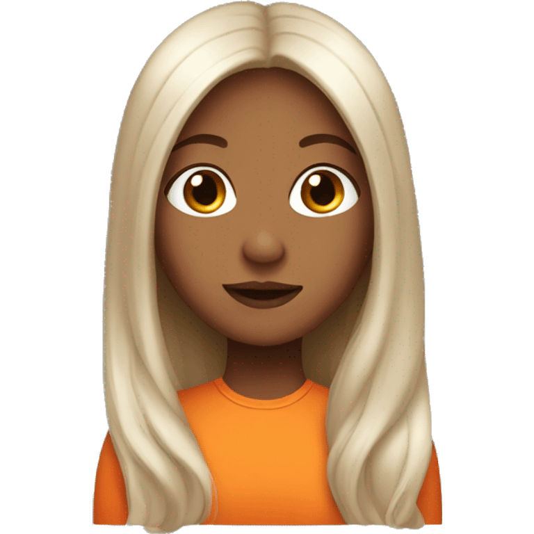 orange girl with long brown hair emoji