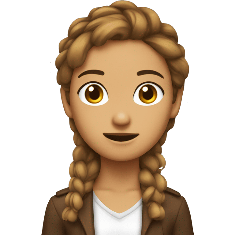 CHICA GUAPA BLANCA PELO MARRON MAQUILADA emoji