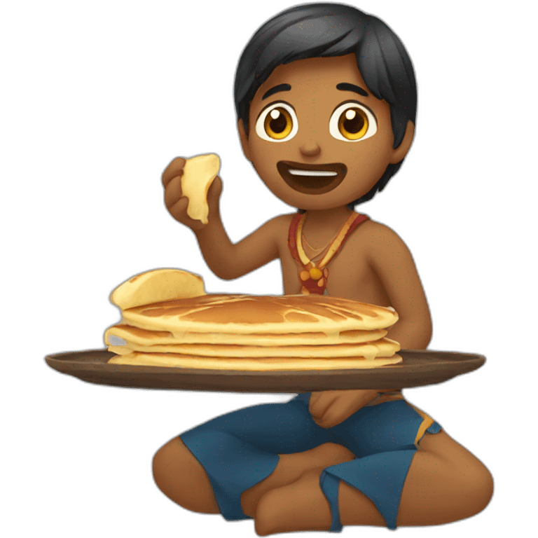 indian eating pancake emoji