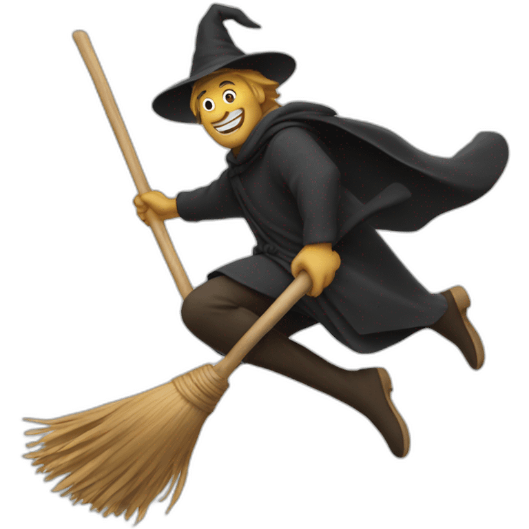 Flying on a broomstick emoji