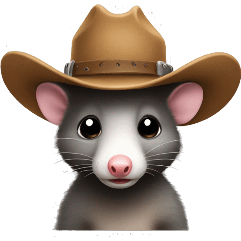 Possum wearing a cowboy hat emoji