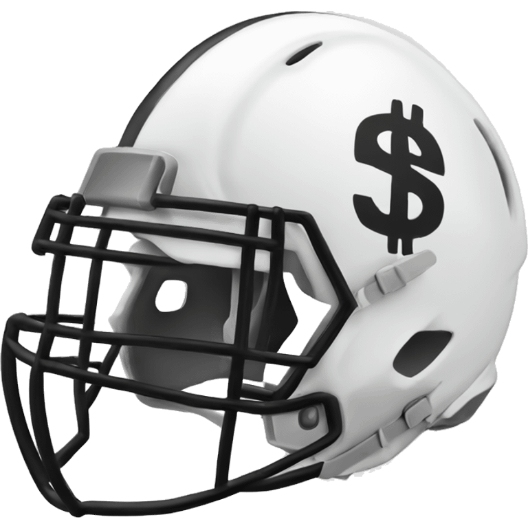 simple white football helmet with dollar sign on the side emoji